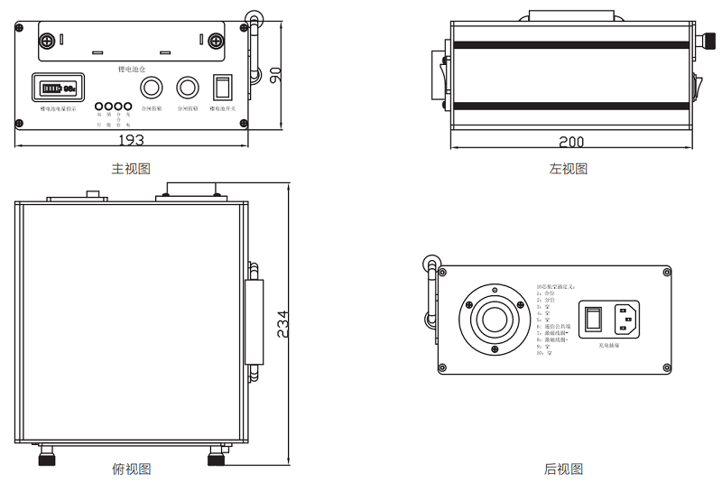APT-1600BX 便携式永磁驱动模块外形尺寸图
